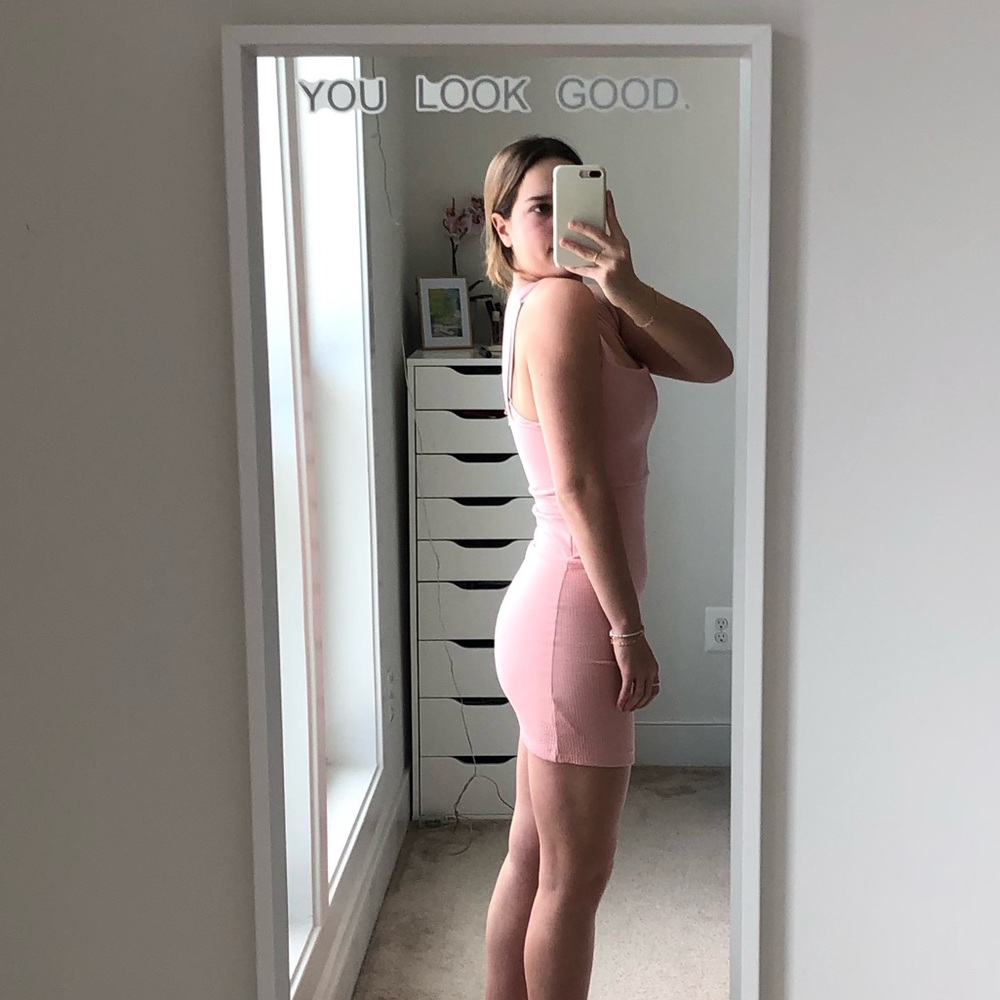 like new light pink urban outfitters textured bodycon dress - Picture 8 of 14
